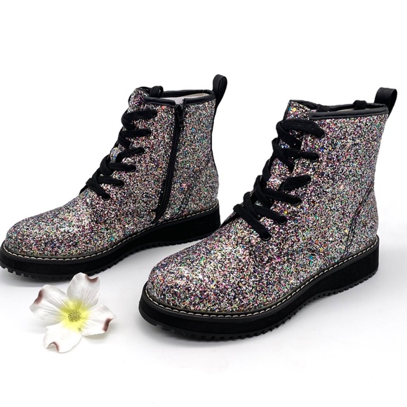 10. NIB Madden Girl Tory Multi-Glitter Combat Boot, 4 - Picture 7 of 12